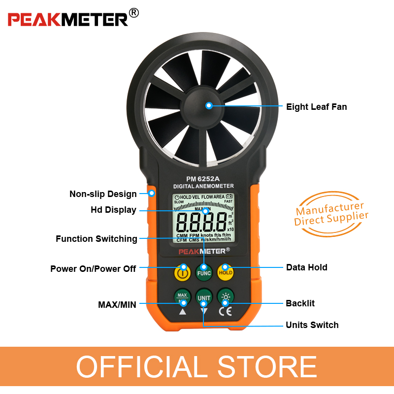 PEAKMETER PM6252A Handheld Ane - Anemometer Wind Speed recensie en prijs