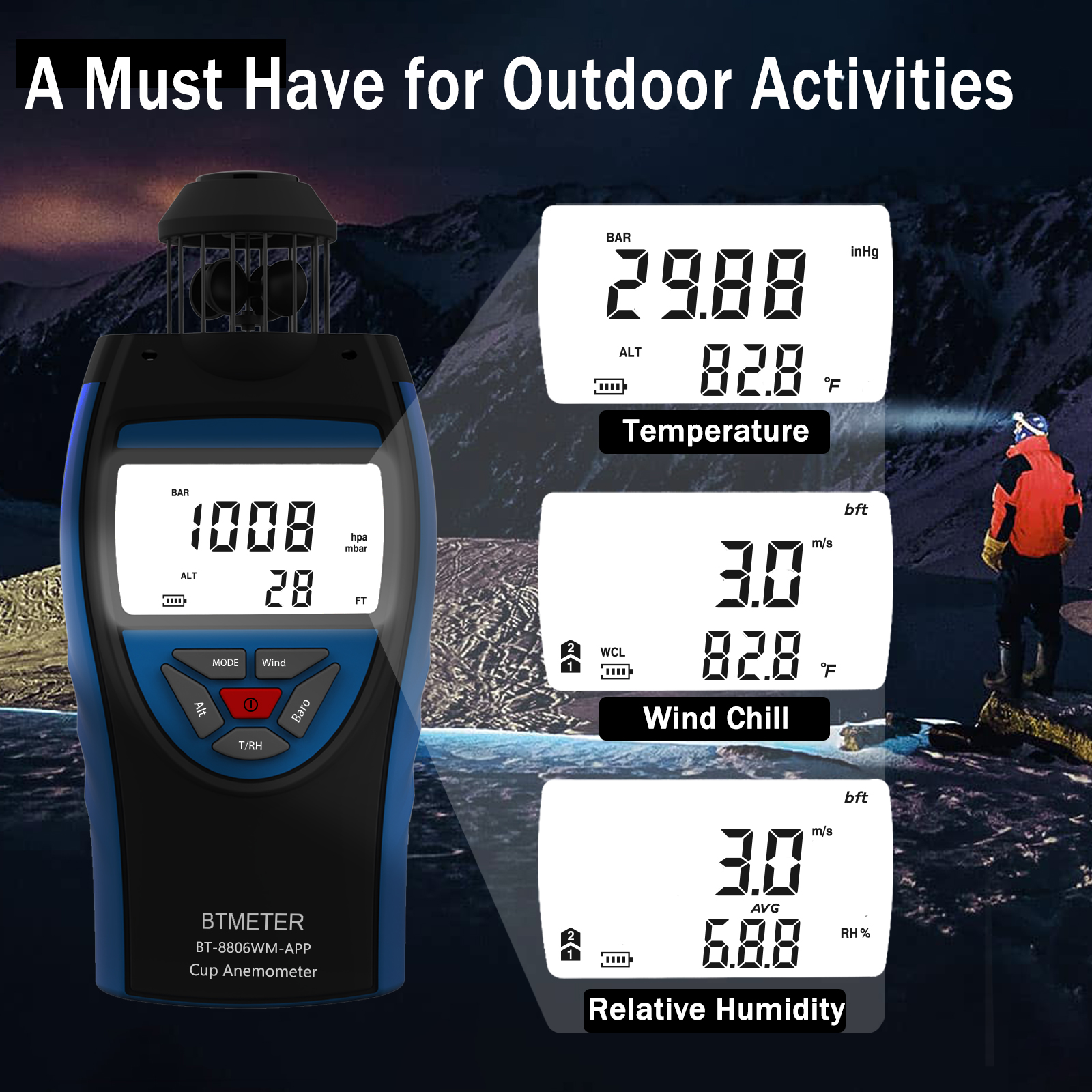 BTMETER Digital Cup Anemometer - Anemometer Wind Speed recensie en prijs